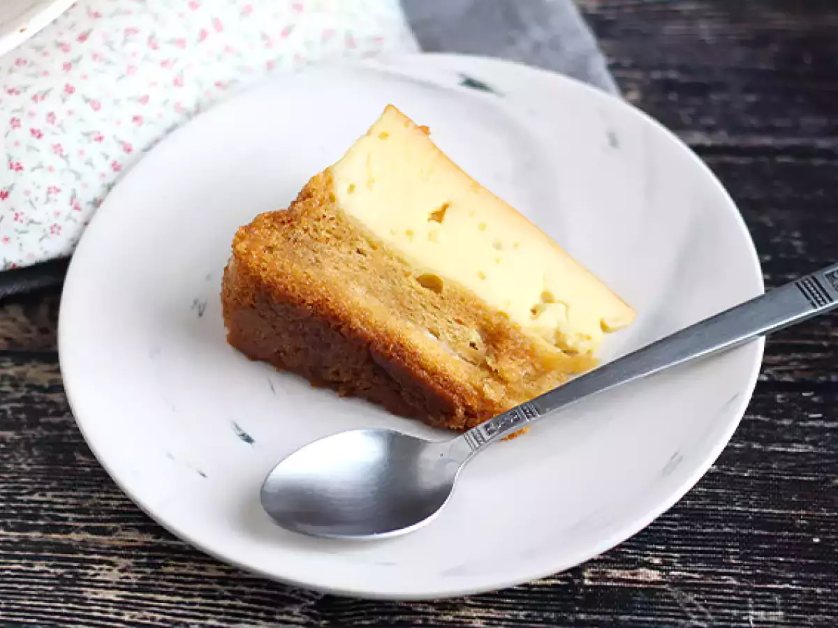 Waniliowy flan z ciastem