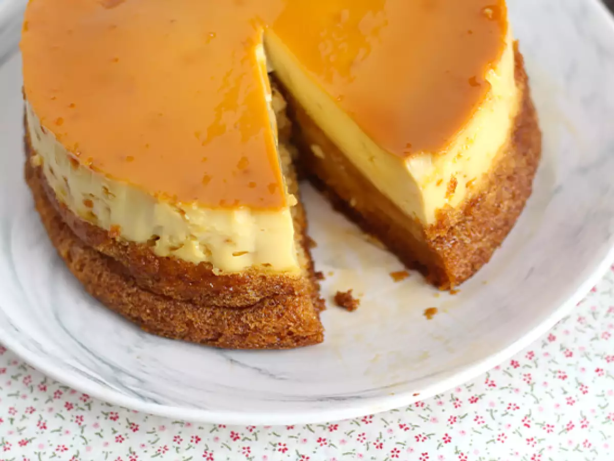 Waniliowy flan z ciastem - zdjęcie 2