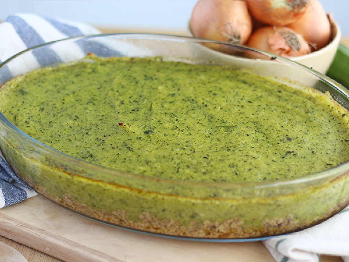 Wegański hachis parmentier z cukinią i tofu