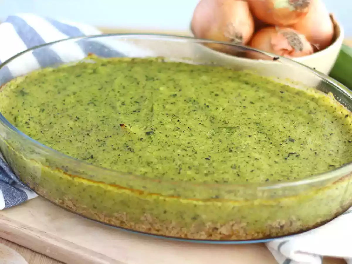 Wegański hachis parmentier z cukinią i tofu