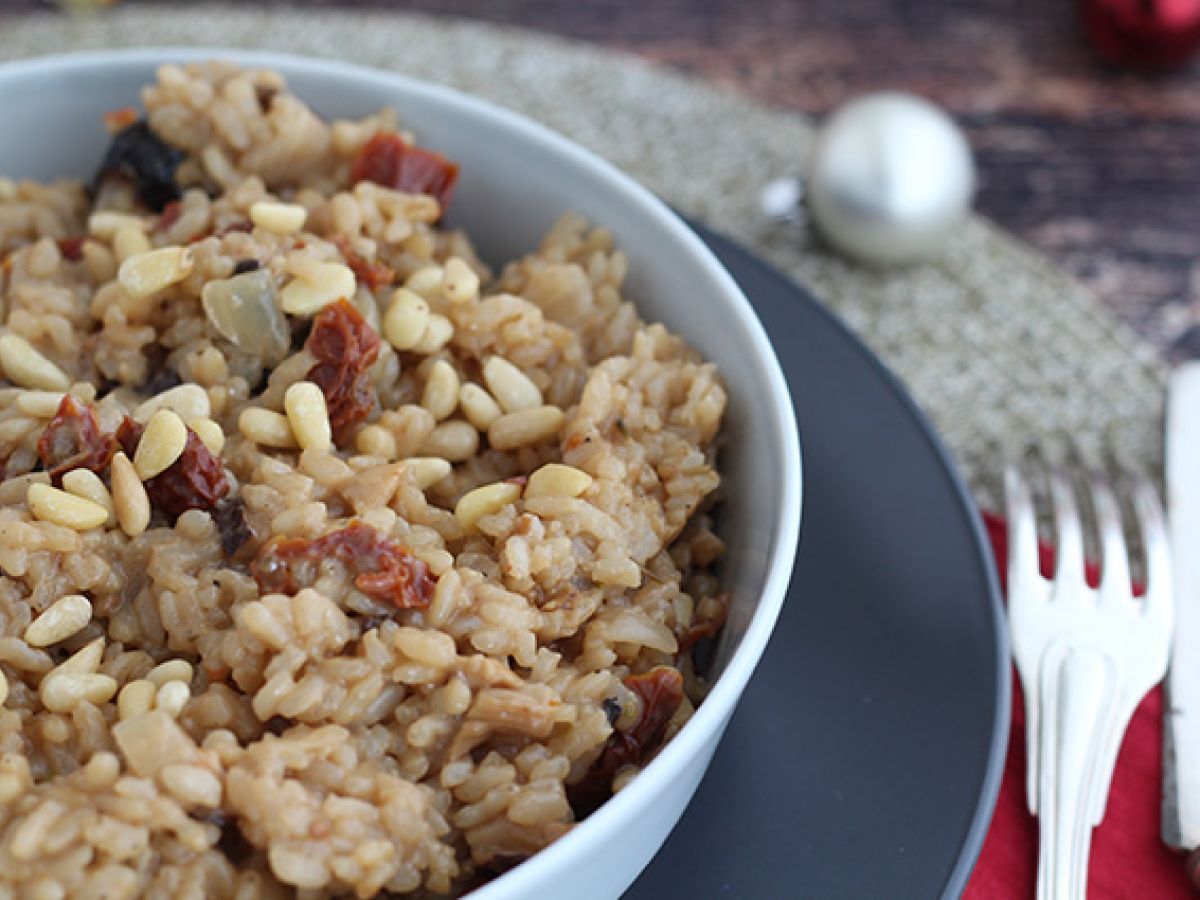 Wegetariańskie risotto z suszonymi pomidorami i pieczarkami - zdjęcie 4