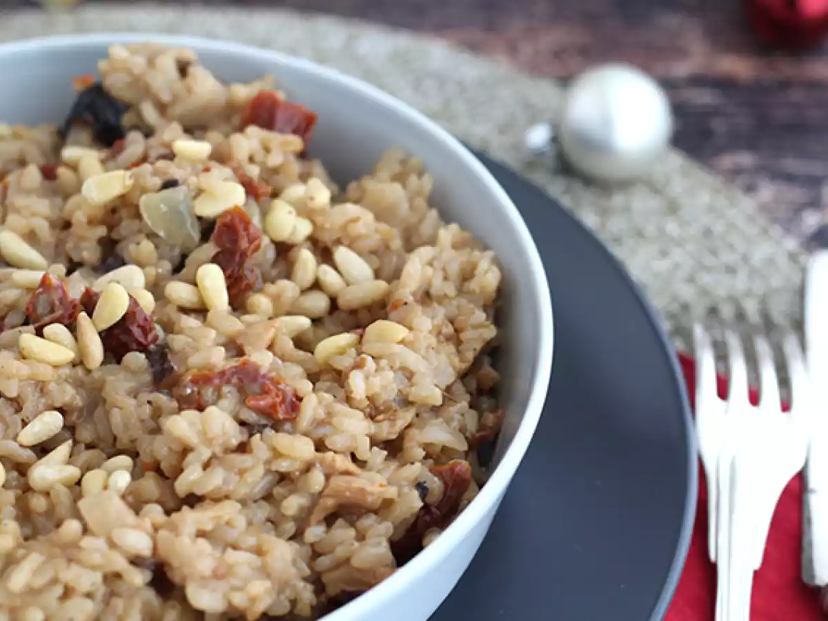 Wegetariańskie risotto z suszonymi pomidorami i pieczarkami - zdjęcie 4