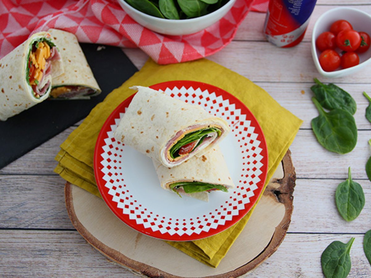 Wrapy z szynką, serem cheddar i szpinakiem - zdjęcie 5