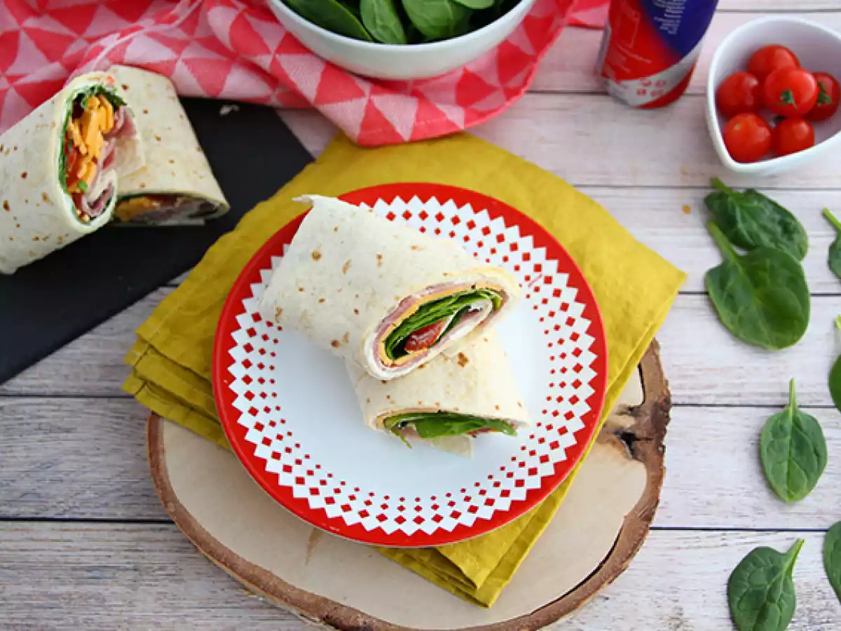 Wrapy z szynką, serem cheddar i szpinakiem - zdjęcie 5