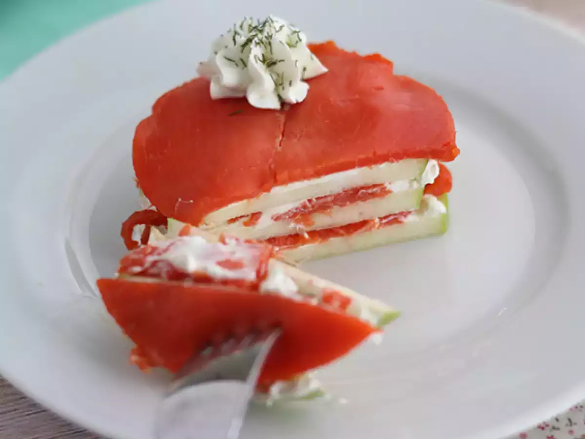 Wytrawne mille-feuille z łososiem i zielonym jabłkiem - zdjęcie 2