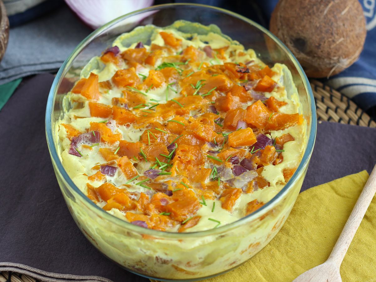 Zapiekanka ze słodkich ziemniaków z mlekiem kokosowym i curry - zdjęcie 2