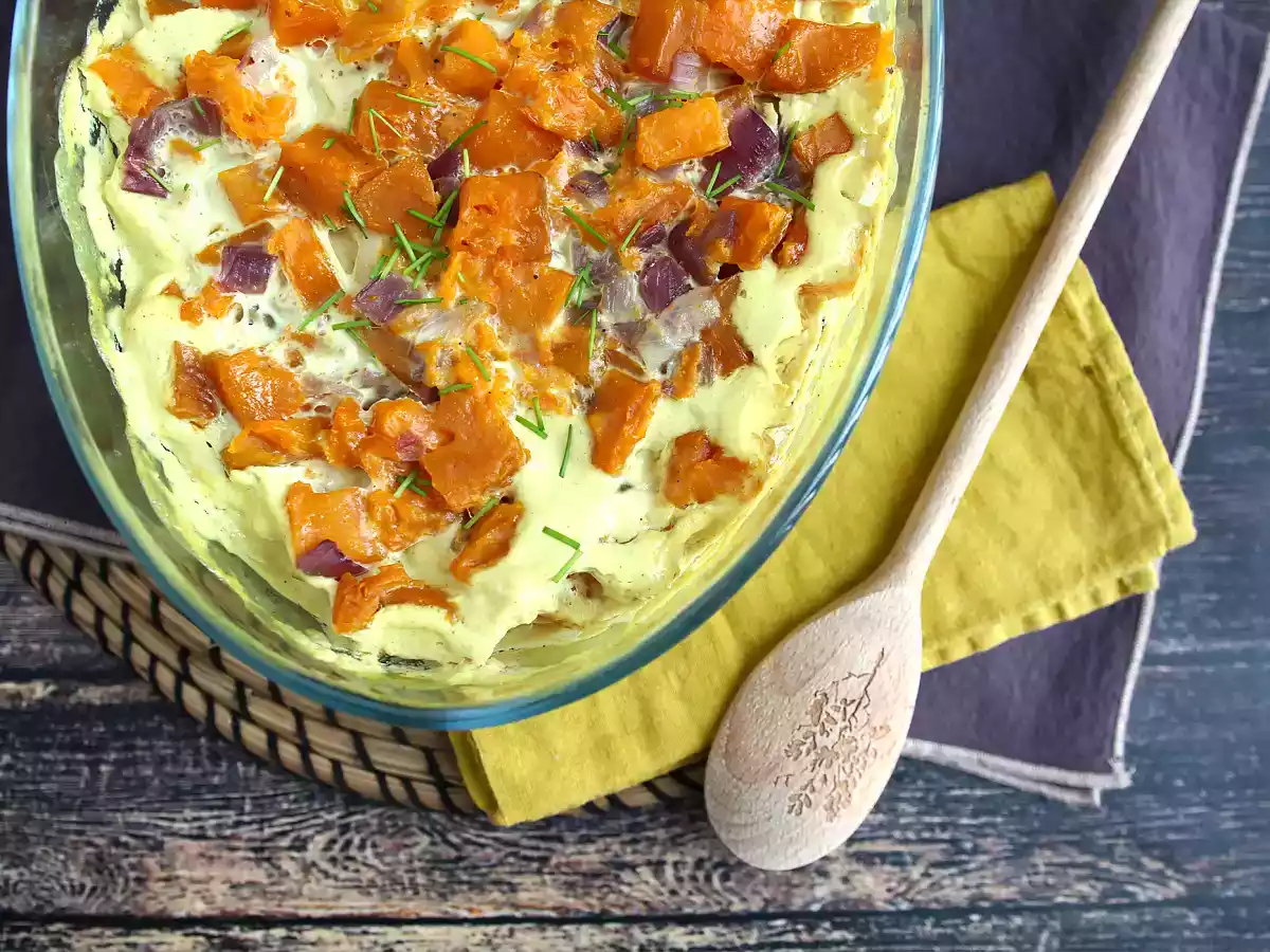 Zapiekanka ze słodkich ziemniaków z mlekiem kokosowym i curry - zdjęcie 3